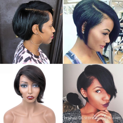 Wholesale Factory Price Short Pixie Cut Wig Human Hair Lace Front Wigs For Black Woman